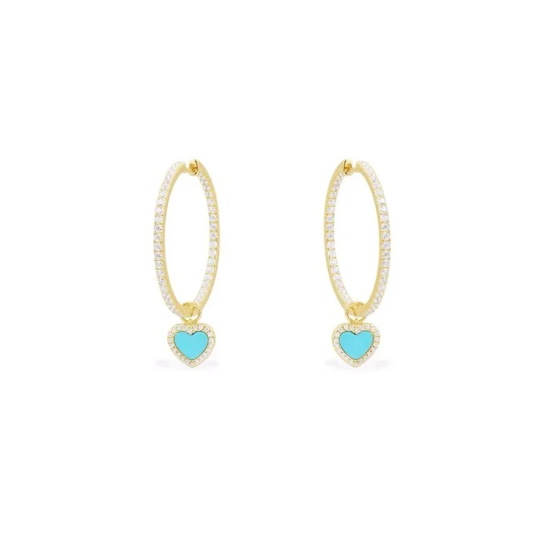 

Серьги-кольца женские из серебра 925 пробы с цирконом AAA