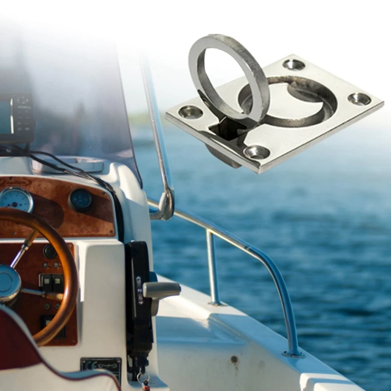 

5Pcs Boat Floor Latch Stainless Steel Ring Pull Handle Marine Lifting Handle for Boat Dinghy Yacht Etc Marine