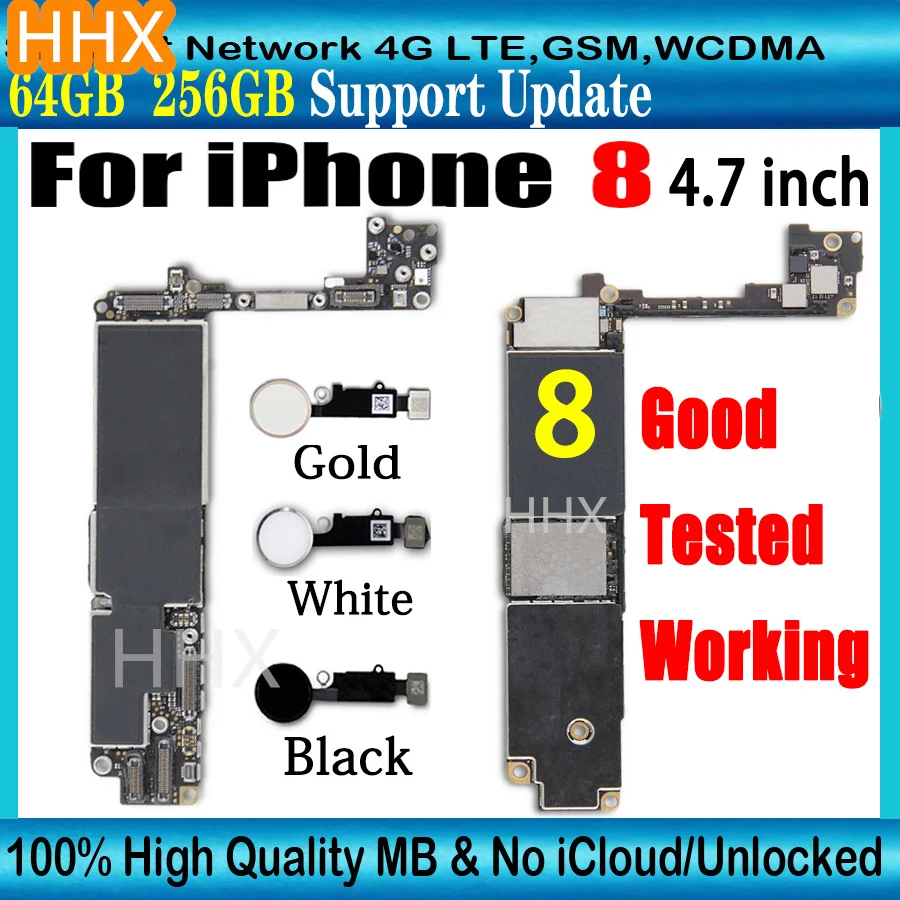 Разблокированная материнская плата для iPhone 8 4 7 дюйма с Touch ID цифровая белая