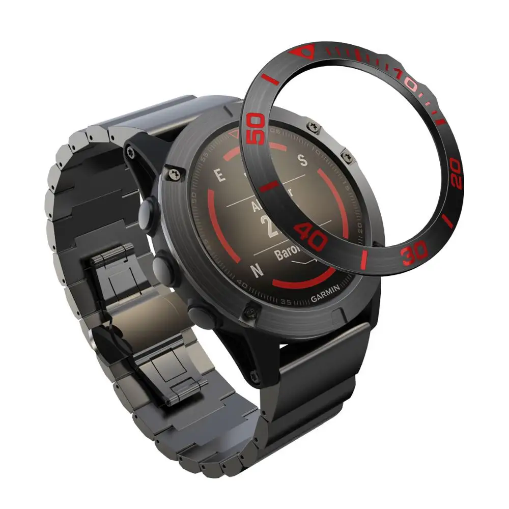 Резиновый чехол для Garmin Fenix 5 / 5plus 5X 5xplus 6 6pro металлический с защитой от