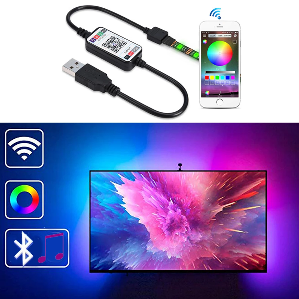 WiFi беспроводной контроллер USB DC 5V светодиодный диммер для 5050 RGB полоса с