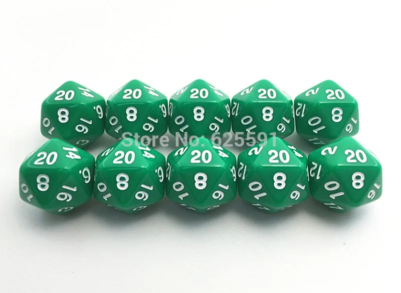 10pcs/set T&ampG High Quality Colorful D20 Dice Set Opaque effect dnd 20 side Digital number 1-20 for Rpg Game | Спорт и развлечения