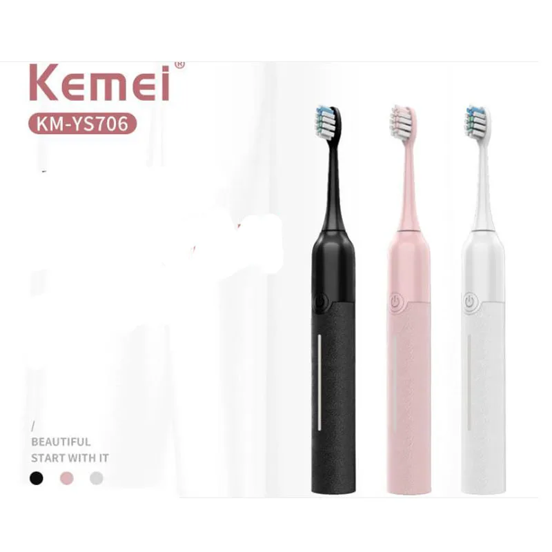 

kemei electric toothbrush KM-YS706 couple toothbrush children adult acoustic wave toothbrush USB charging waterproof toothbrush