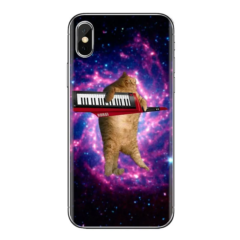 Nebula Space Cat Glasses Hipster TPU Cases For iPhone XS Max XR X 4 4S 5 5S 5C SE 6 6S 7 8 Plus Samsung Galaxy J1 J3 J5 J7 A3 A5 |
