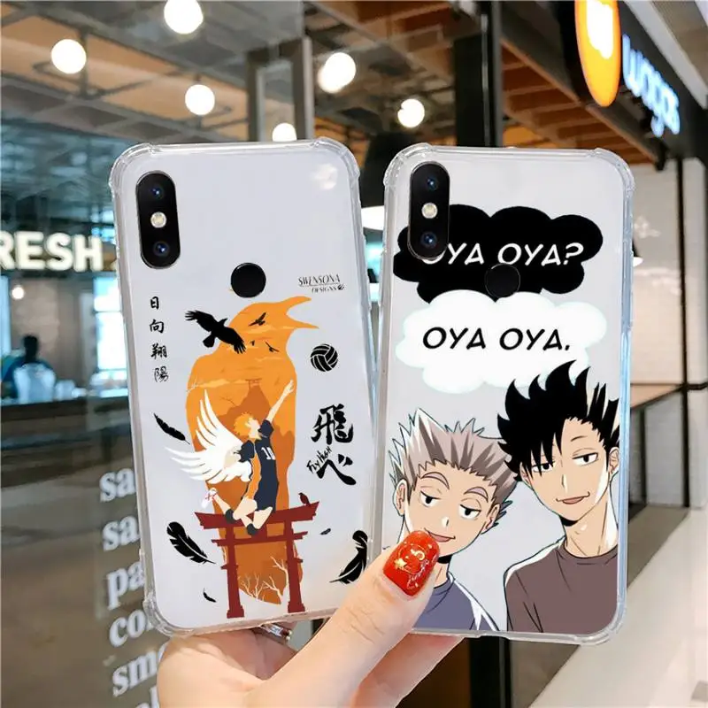 

Haikyuu anime Phone Case Transparent For Xiaomi CC 9 11 MAX3 Mix3 MIX2 6X 8 5x 10S 11 10 X SE lite Pro Soft TPU Coque shell