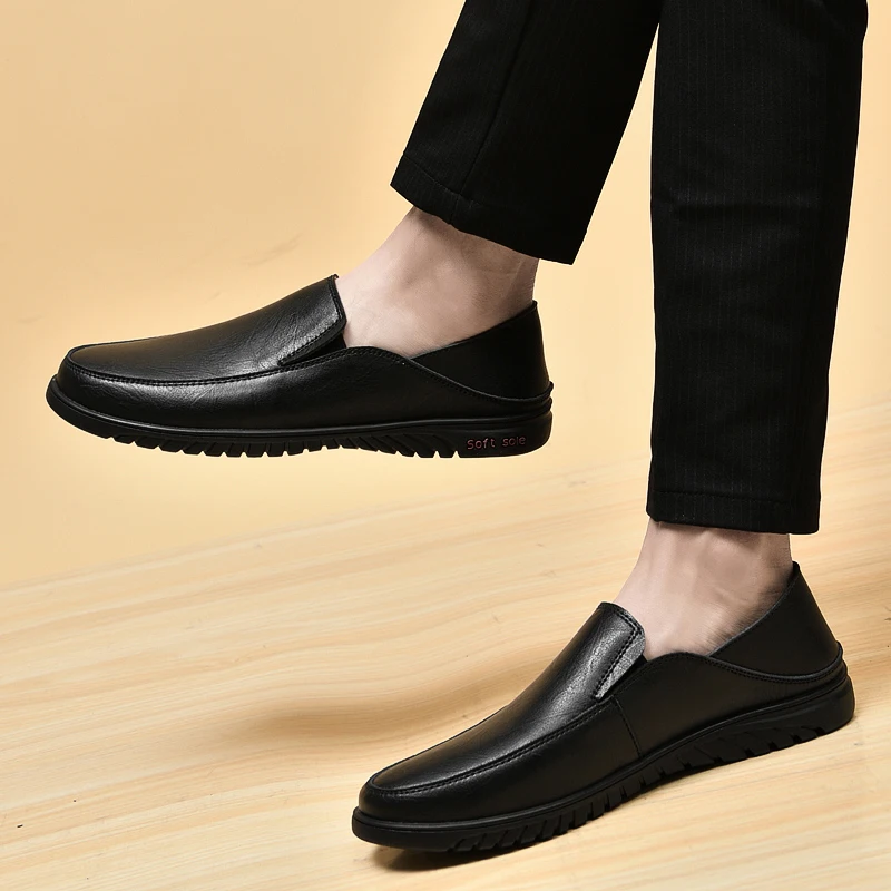 

Mens Shoes genuine Leather Business loafers alip on fashion moccasins Simplicity Casual Shoes Breathable Shoes Spring Autumn