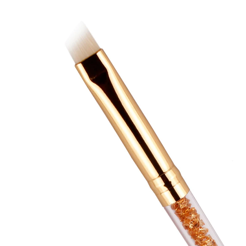 1 шт. профессиональная кисть для бровей розовая/Золотая угловая