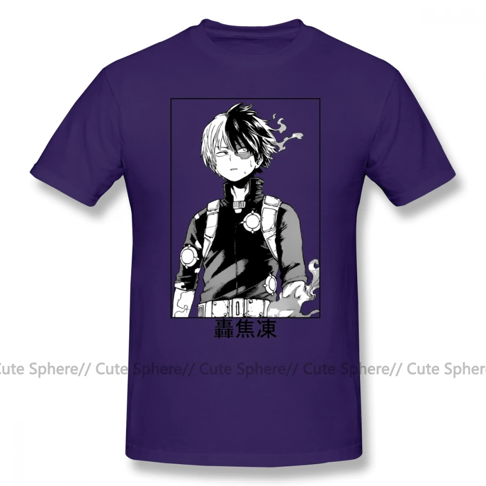 Deku футболка Todoroki Shoto футболка Милая футболка с графикой хлопок с коротким рукавом для мужчин большая модная футболка - Цвет: Purple