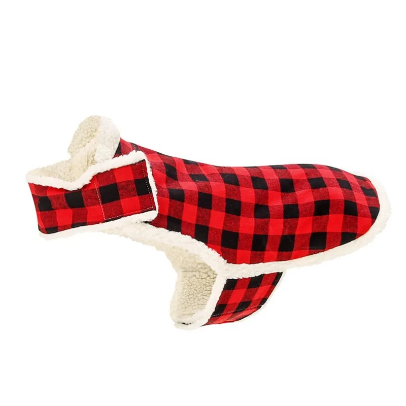 

British Plaid Cold Weather Thick Jacket Winter Pet Jacket Dogs Warm Cotton Lining Windproof Outdoor Vest S-4XL