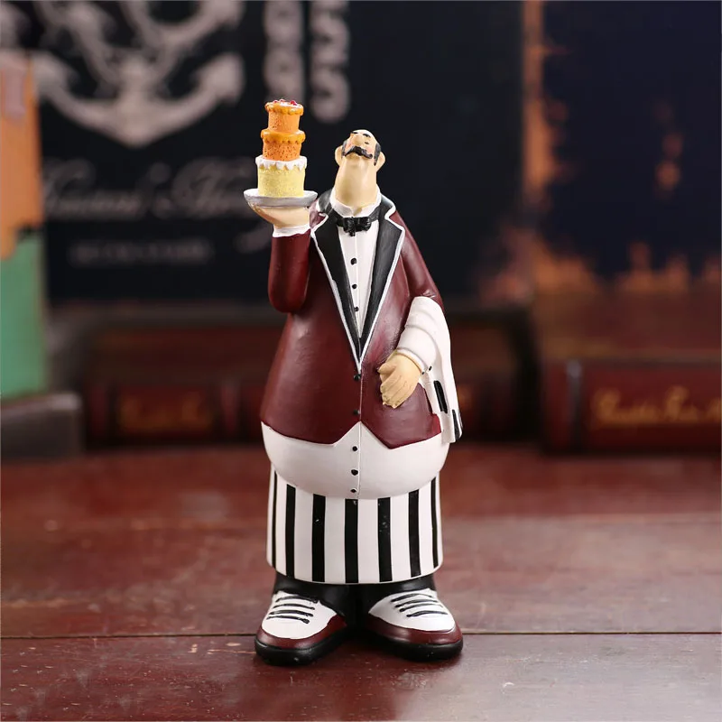 Аксессуары для украшения дома Европейский шеф-повар официанта смолы ретро