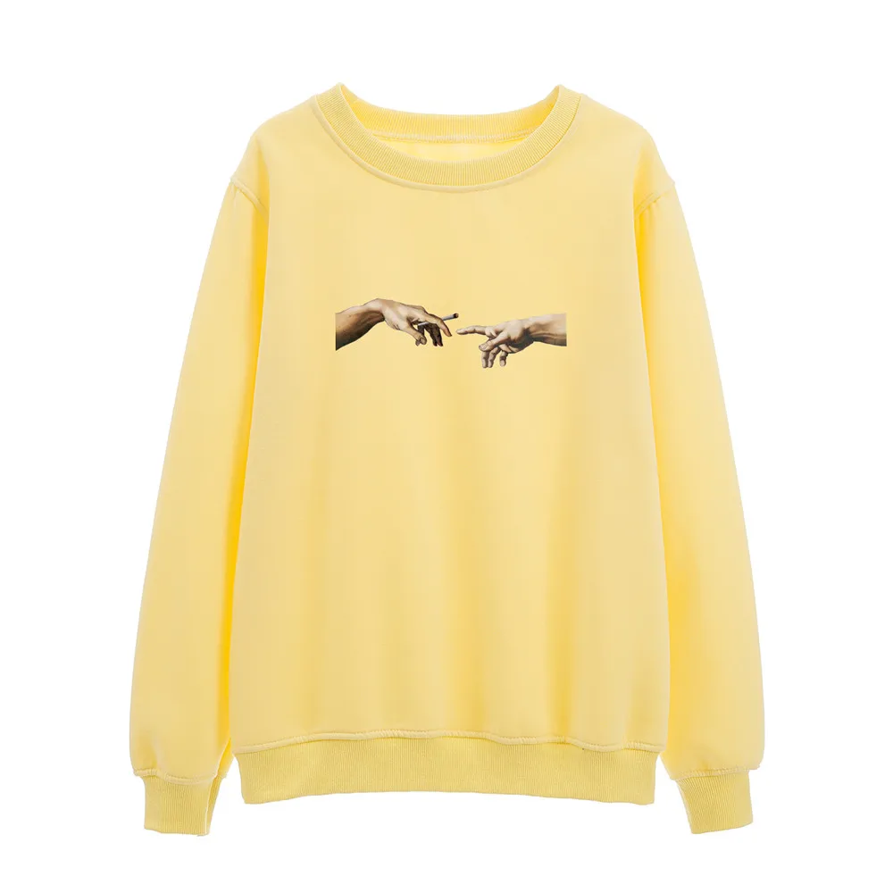 Cartoon Graphic Crew Neck Sweatshirt Vintage Women Sweetshirts Korean Top Sweat Suit Tracksuit Crew Neck Hoodies for Women