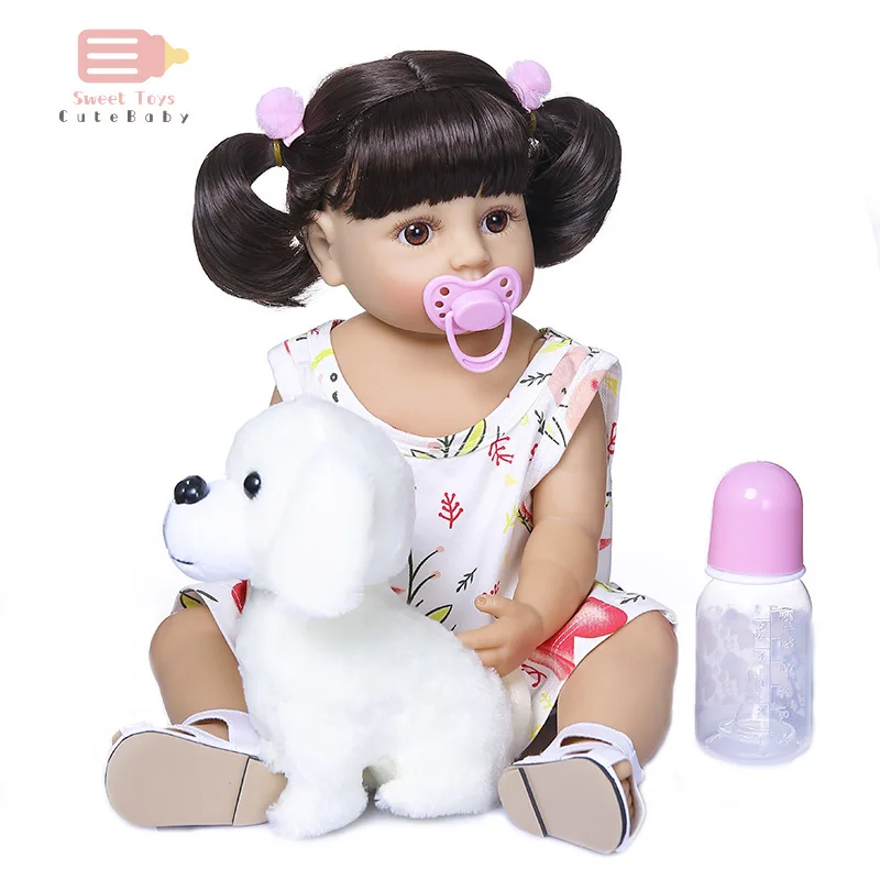 

55CM Real Size Original NPK Bebe Doll Reborn Toddler Girl Pink Princess Bath Toy Very Soft Full Body Silicone Girl Doll Surprice