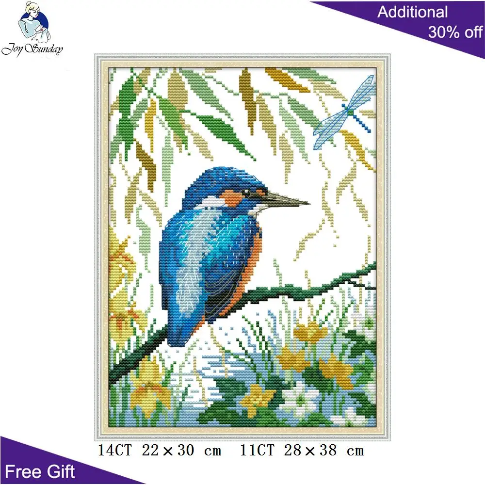 Joy Sunday птица поселилась на ветке DA234 14CT 11CT с печатью и счетом домашнее украшение
