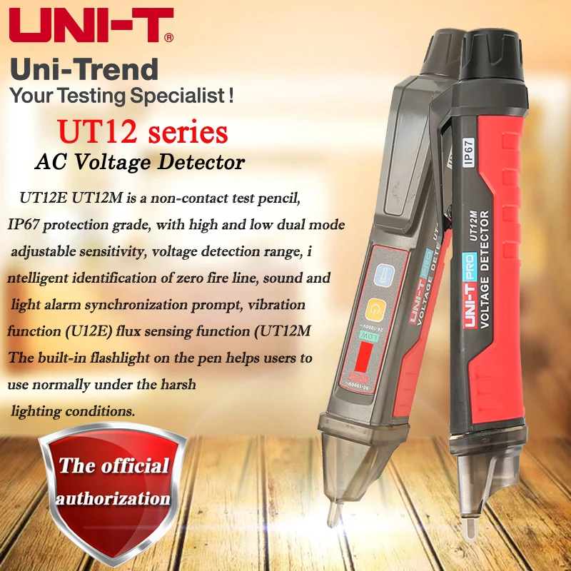 UNI T UT12E/UT12M/UT12D Бесконтактный детектор напряжения переменного тока Высокий и