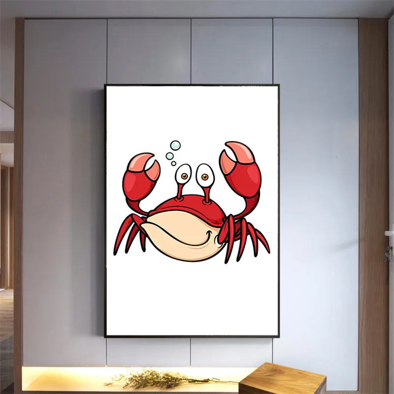 Аниме постеры в скандинавском стиле Мультяшные животные обезьяна краб лягушка
