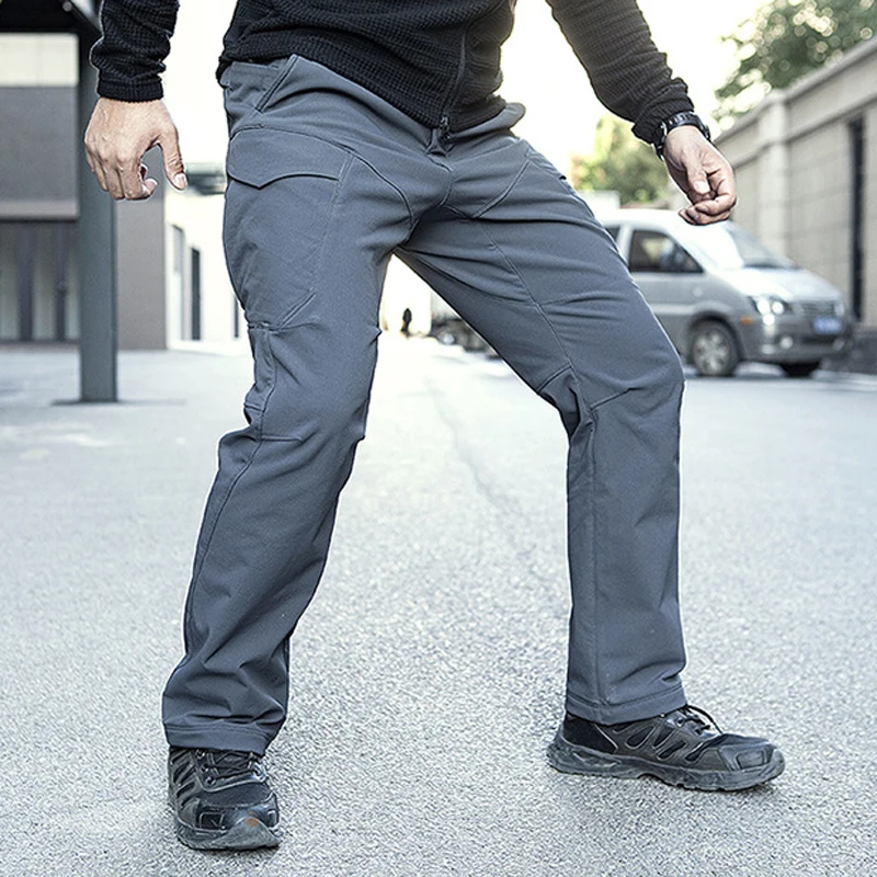 Мужские Зимние флисовые Походные штаны теплые мягкие брюки для активного отдыха