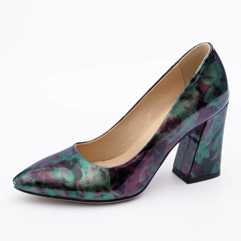 Женские туфли-лодочки весенне-летние туфли на высоком каблуке с разноцветным