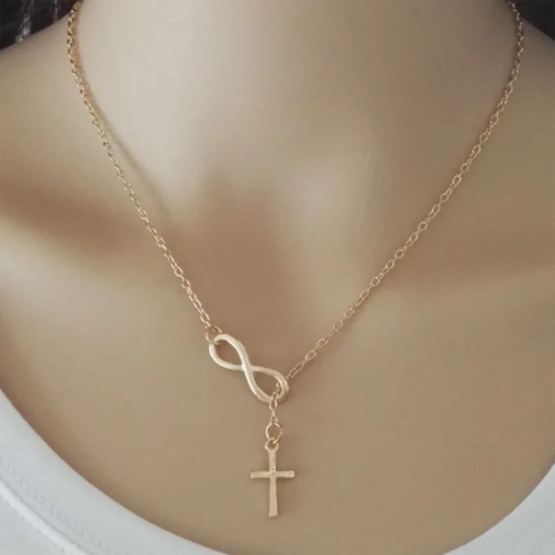 Модная короткая цепочка на шею с надписью Good Luck Number 8 и логотипом Infinity свитер