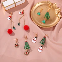 christmas tassel earrings charms snowman christmas tree series santa claus bell sock cute jewelry new year gift for friend