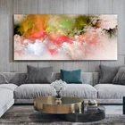 Wangart розовое зеленое облако абстрактная картина маслом думаем независимо от стены картина для Гостиной Холст Современный художественный постер и печать