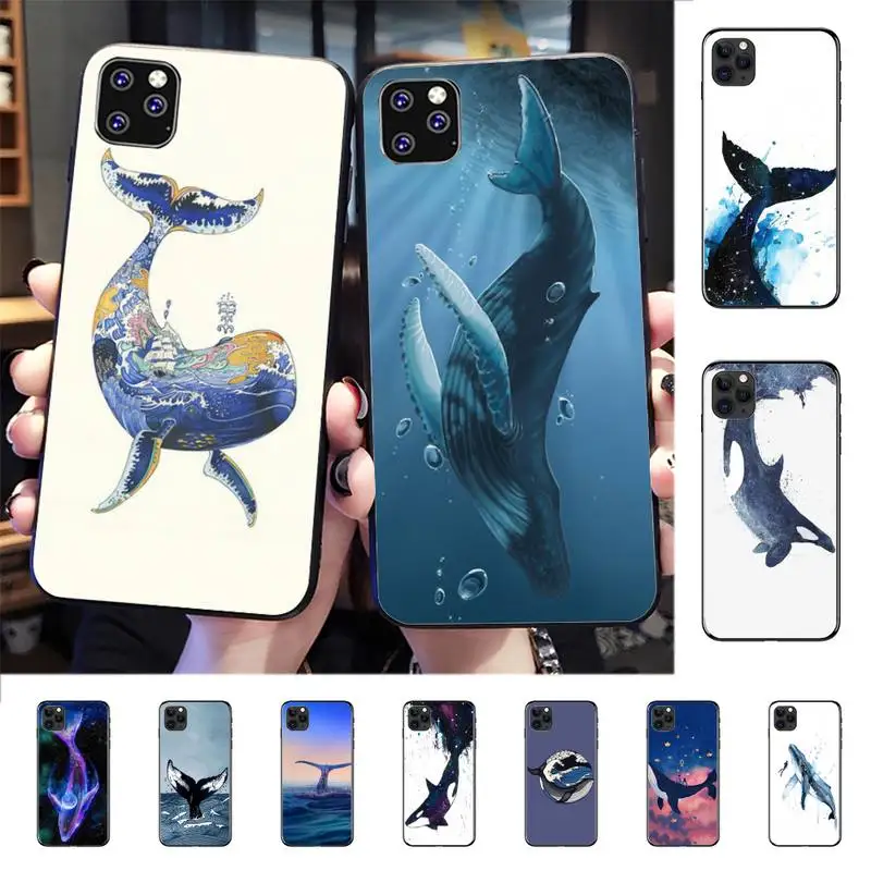 Whale Fish Wave Sea Phone Case for iphone 13 8 7 6 6S Plus X 5S SE 2020 XR 11 12 mini pro XS MAX