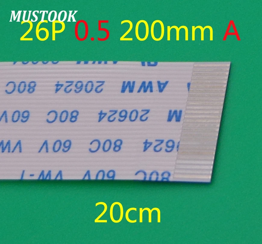 

100X Free Shipping New FFC FPC Flexible Flat Cable Forward 26 pin 26Pin Length 200 mm 0.5mm Pitch ribbon cable 0.5-26p-200mm