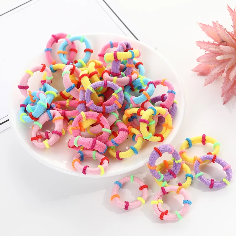 50 шт./компл. женские украшения для волос Детская эластичная резинка карамельных