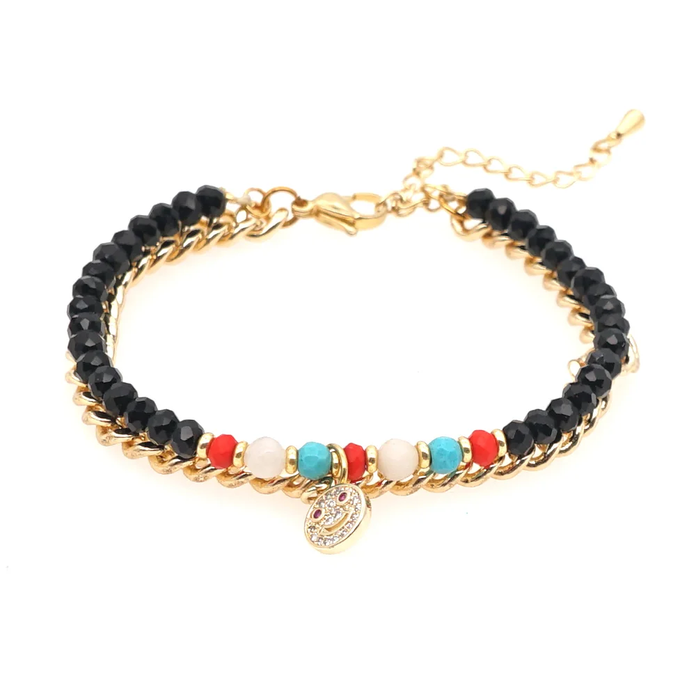 

Go2boho Miyuki Beads Bracelets Smiley Face Bracelet For Ladies PEACE Letter Jewelry Crystal Pulsera Rainbow Jewellery Adjustable