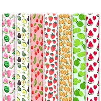 printed faux leather sheets summer fruitspattern synthetic leather fabrics for diy hair bows crafts earrings making material