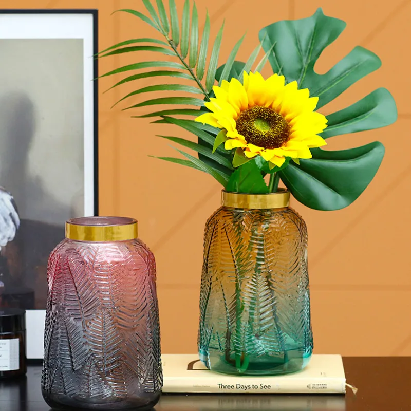 Градиентная стеклянная ваза сушеные цветы держатель для воды в гостиную