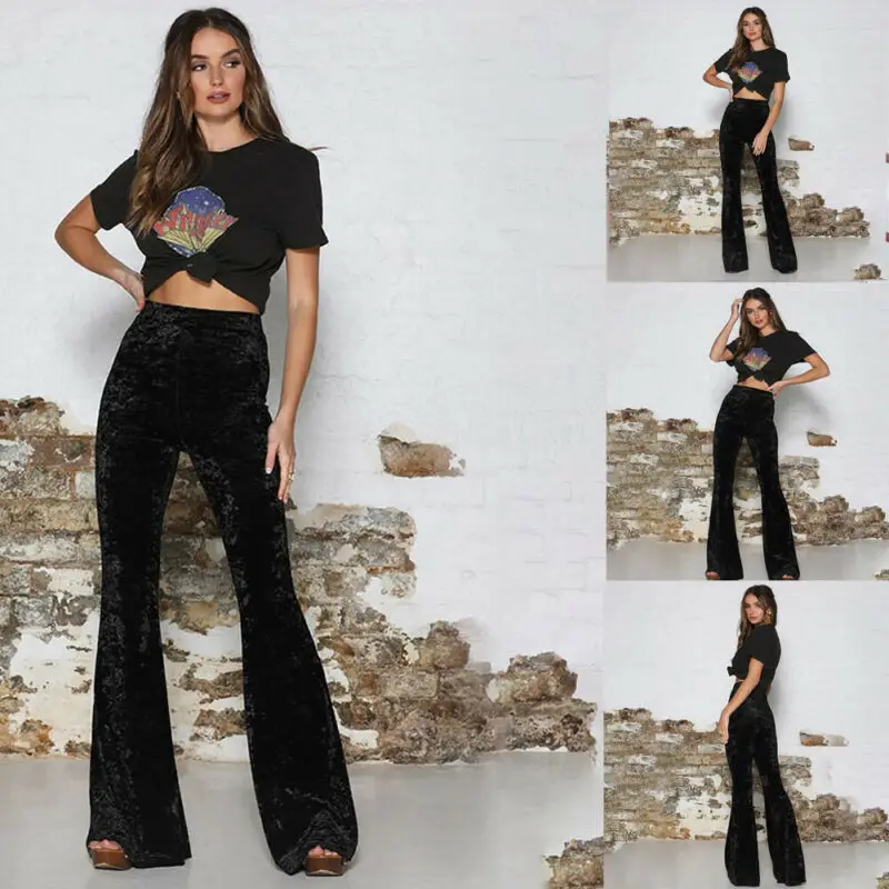 Новинка 2020 женские длинные штаны с высокой талией золотые вельветовые брюки