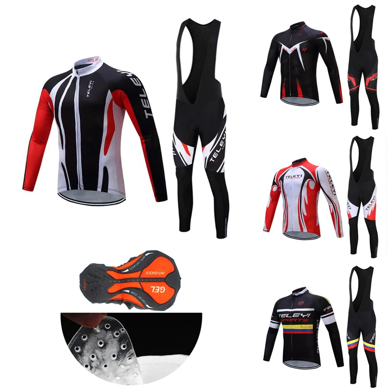 

Мужской солнцезащитный велосипедный комплект из джерси 2022 лайкра дорожный велосипед одежда нагрудник гелевые брюки мужская длинная велос...