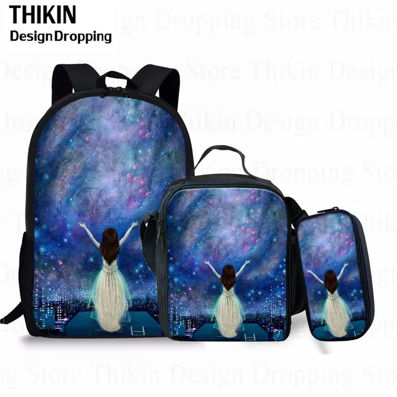ALW0656CGK THIKN 3 шт школьная сумка набор Galaxy/Unicorn школьный рюкзак для подростков мальчиков девочек Студенческая дорожная сумка для книг школьные сумки для подарков - Цвет: ALW0656CGK