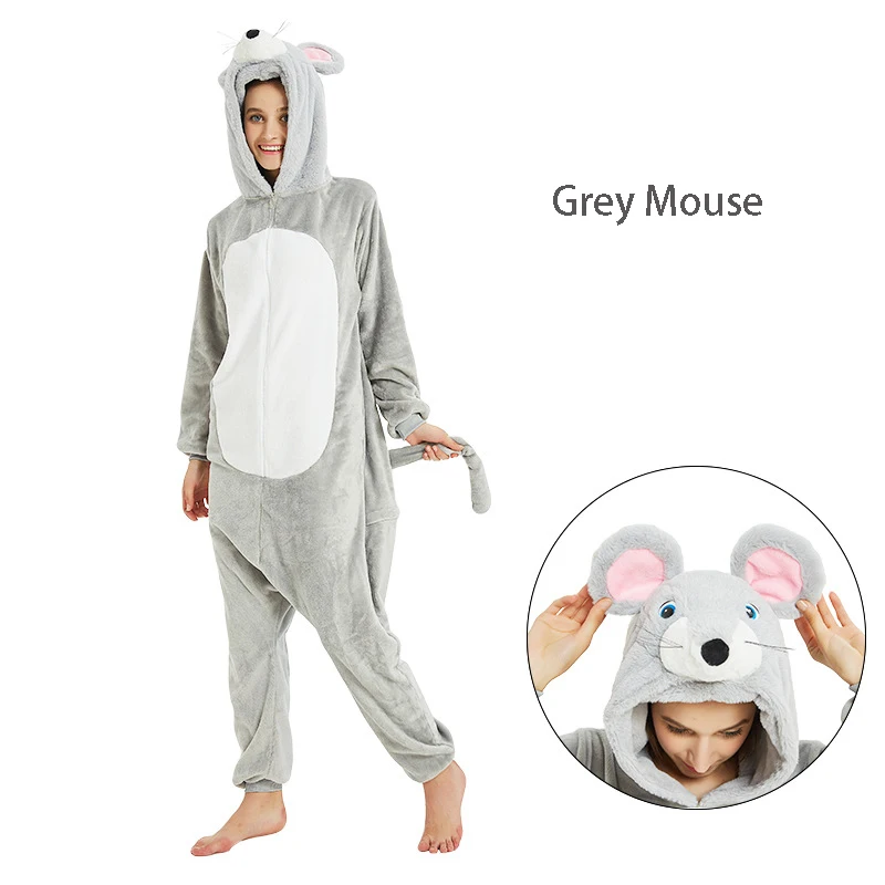 Женская пижама с единорогом мультяшным животным Кигуруми для взрослых зимний