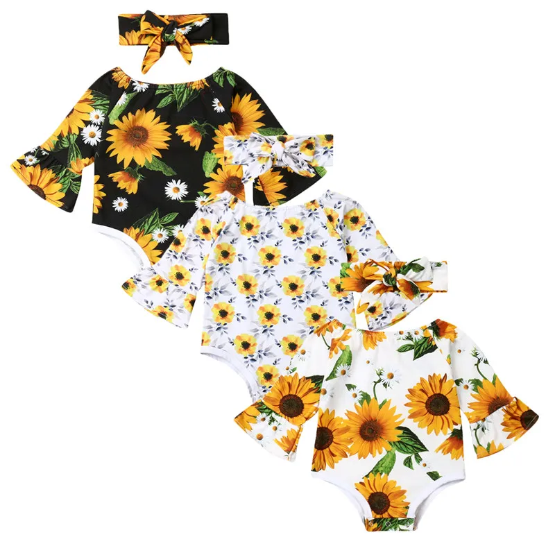 Одежда для новорожденных и маленьких девочек боди с круглым вырезом длинными