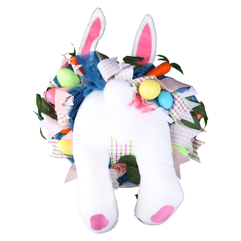 

Easter Bunny Door Hanging Pendant Rabbit Wreath Garland Home Decoration Farmhouse Ornament