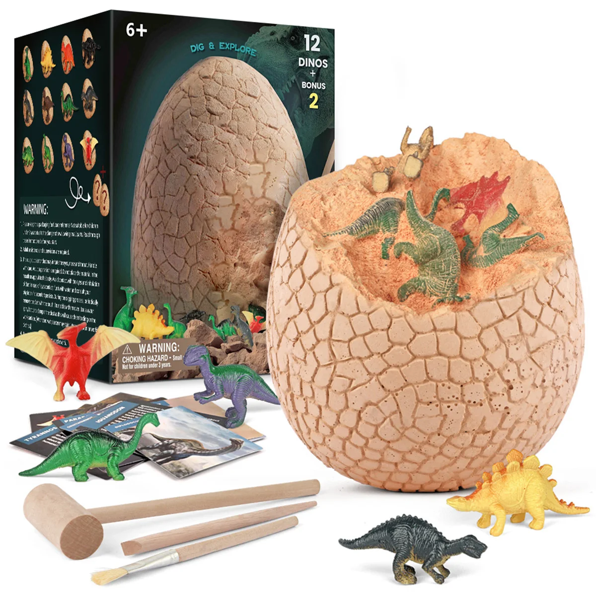 

Jumbo Dinosaur Eggs Dig Kit Toy Giant Dino Eggs with 14 Suprise Dinosaurs Toys DIY Archaeology For Kids Christmas Easter Gifts