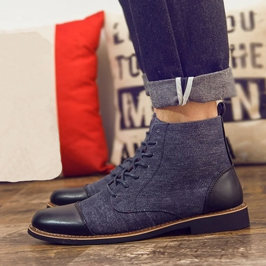 Модные мужские ботинки JAYCOSIN теплые плюшевые ботильоны Мужская зимняя