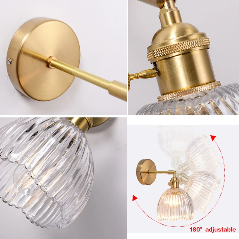 Настенный светильник современный из хрустального стекла латунь | Освещение
