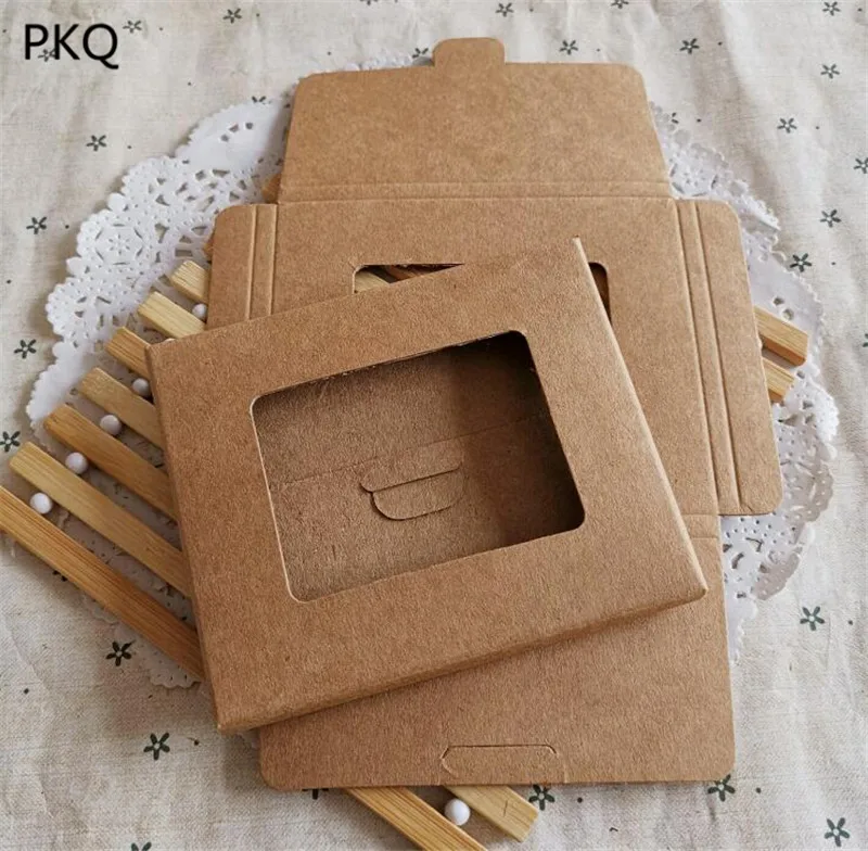50 шт. винтажная чистая крафт-бумага коробка с окном DIY Многофункциональный Конверт коробка для открыток поздравительных открыток упаковочные коробки