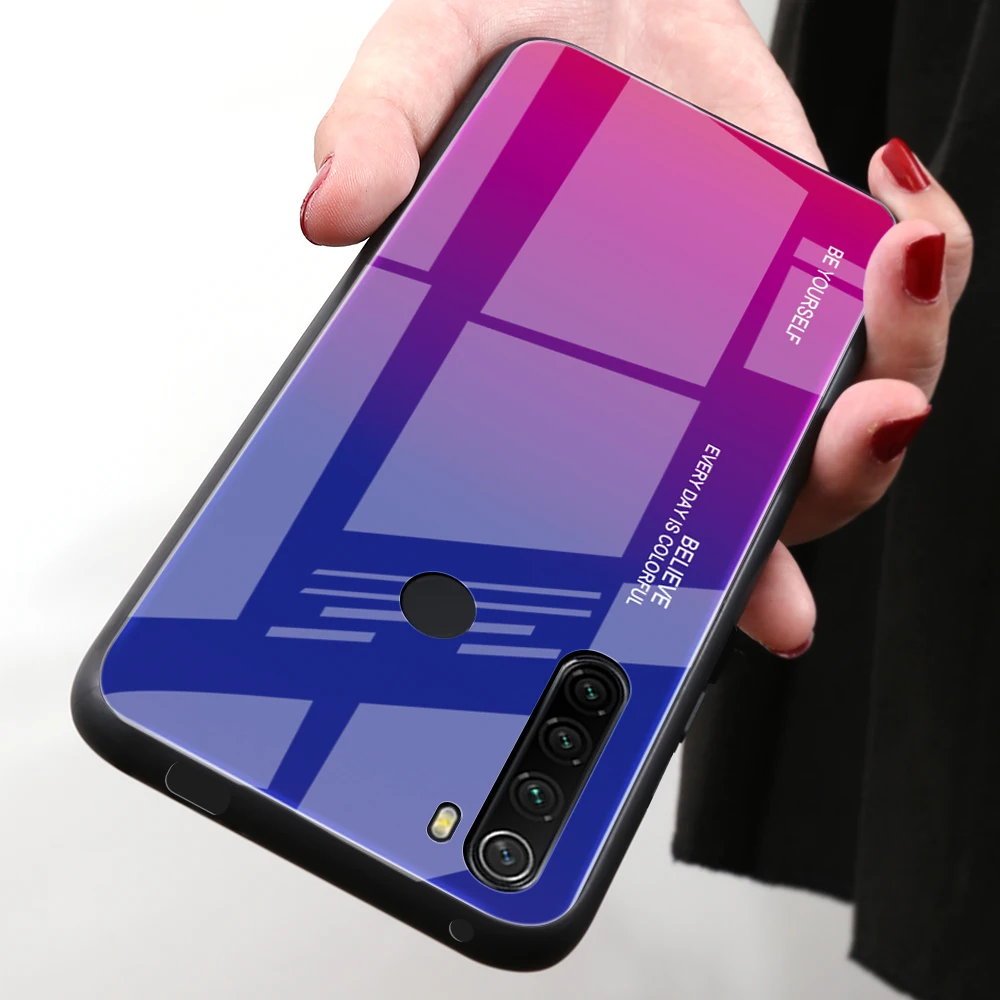 Для Xiaomi Redmi Note 8 Pro Чехол из закаленного стекла роскошный градиент Мягкий силиконовый чехол для xiomi Redmi Note 8 чехол