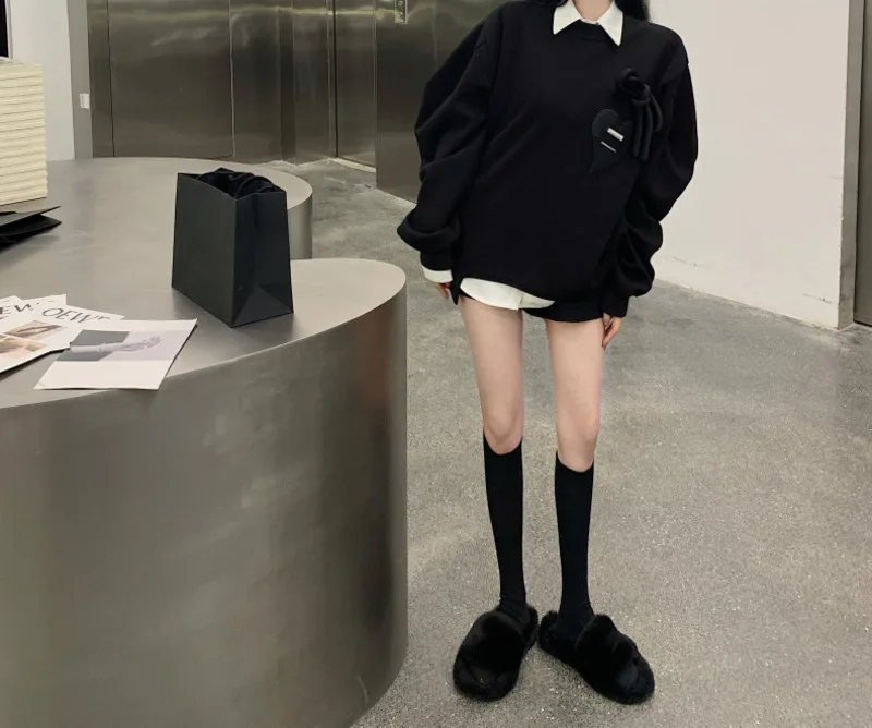 Женский Свободный Топ средней длины Осень-зима | Женская одежда