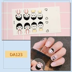 1, постельные простыни, модный герои мультфильмов Стикер искусства ногтя клей советы милый дизайн лак для ногтей наклейки инструменты для маникюра DA096-DA126