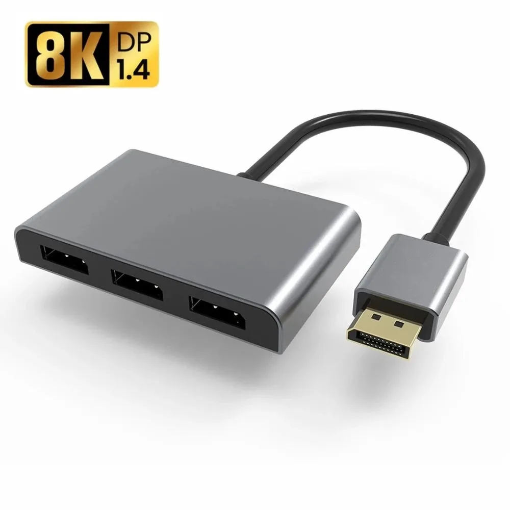 8K Дисплей порт до 3 сплиттер Displayport MST Hub мульти разделитель монитора DP настройки