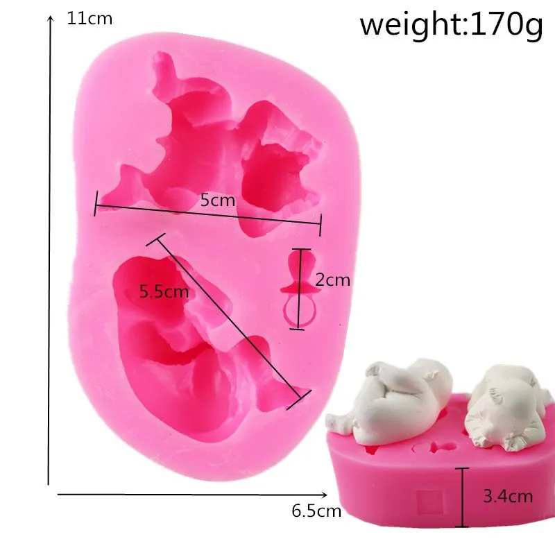 Две милые дети пальцы спальный Fondant (сахарная) силиконовая форма для ручной