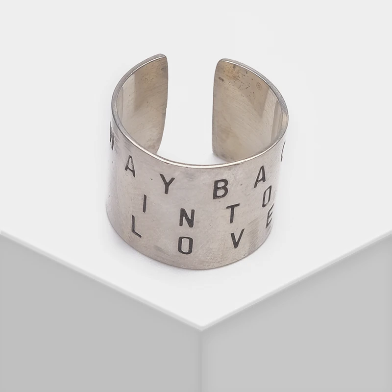 Local focal silver 925 надпись дизайн модное металлическое кольцо
