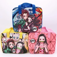 devils blade cartoon anime insulation bag demon slayer kimetsu no yaiba tanjirou nezuko picnic lunch box bento hand storage bag