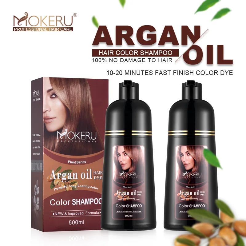 

500 мл натуральное аргановое масло эссенция мгновенная краска для волос шампунь для темных волос для женщин и мужчин органическое постоянно...
