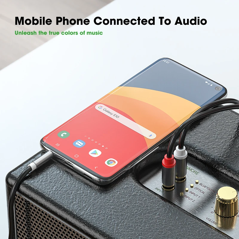 RCA адаптер штекер кабеля 3 5 мм к двум папа дополнительный для AV усилитель мощности