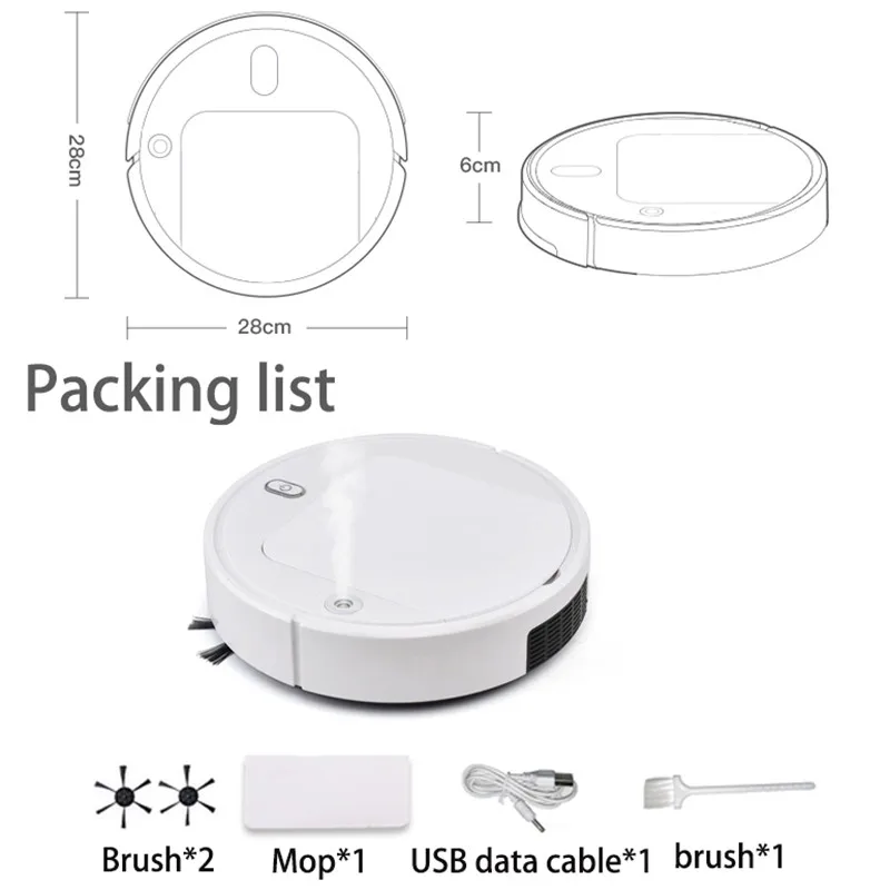 

Smart Cleaning Robot USB Charging Spray Cleaning Machine Wet And Dry Robot Household Automatic Cleaning Machine Vacuum Cleaner